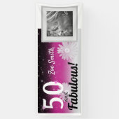 50 und fabelhaft, rosa, schwarz und weiß banner (Vertikal)