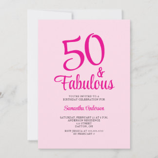 50 und Fabelhaft Rosé 50. Geburtstagsfeier  Einladung