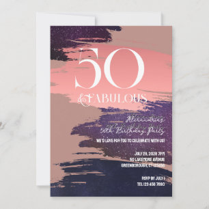 50 und Fabelhaft Rose Gold Abstract 50. Geburtstag Einladung