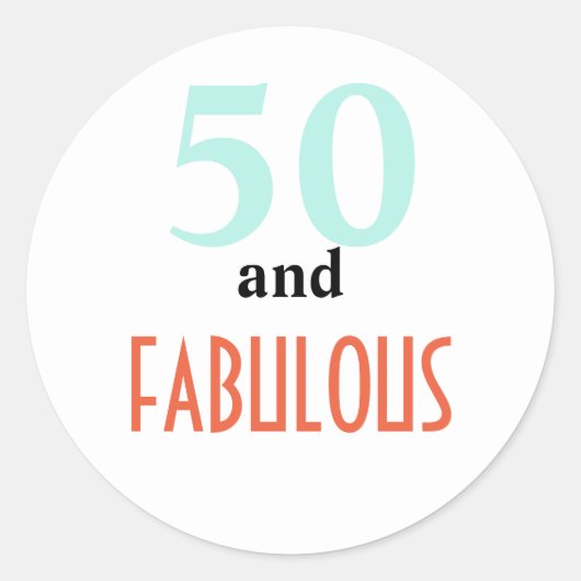 50 und fabelhaft runder aufkleber (Vorderseite)