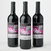 50 und fabelhaft schwarz, rosa, weiß mit dunkel weinetikett (Flaschen)