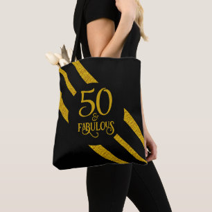 50 und Fabelhaft Schwarz und Gold Tasche