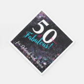 50 und fabelhaft, schwarzer Glitzer-Hintergrund Serviette (Ecke)