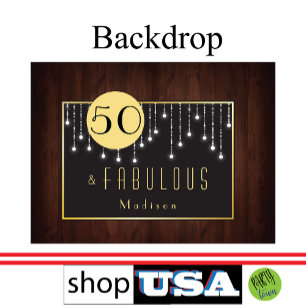 50 und fabelhaft: String Lights Geburtstag Wandteppich Mit Holzrahmen