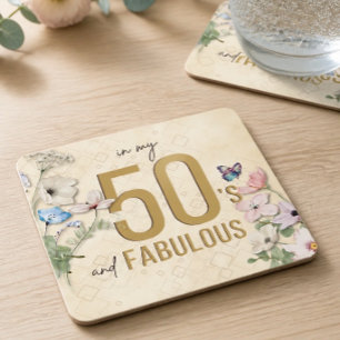50 und Fabelhaft Wildblume Rechteckiger Pappuntersetzer