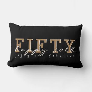 50 und fabelhaft Zum 50. Black & Tan Lendenkissen