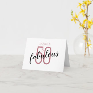 50 und fabelhafte 50. Geburtstag Custom Rose Gold Karte