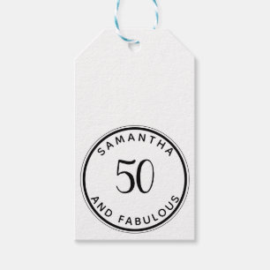 50 und fabelhafte 50. Geburtstag Moderne Minimal Geschenkanhänger