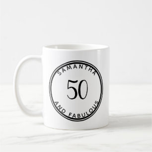 50 und fabelhafte 50. Geburtstag Moderne Minimal Kaffeetasse