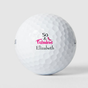 50 und fabelhafte 50. Geburtstag Pink Stiletto Golfball