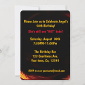 50 und fabelhafte 50. Geburtstagsbikerflame Einladung (Rückseite)