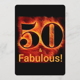 50 und fabelhafte 50. Geburtstagsbikerflame Einladung