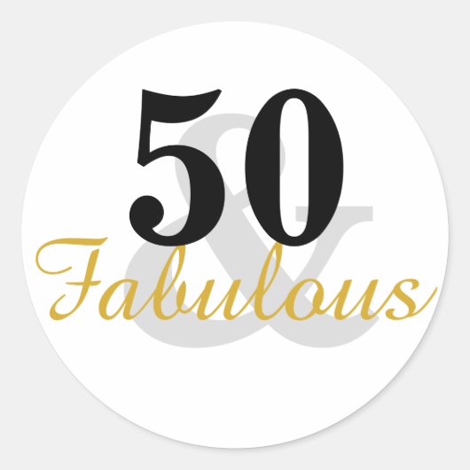 50 und fabelhafte 50. Geburtstagskleber Runder Aufkleber (Vorderseite)