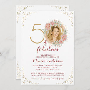 50 und fabelhafte 50. Geburtstagsparty Glitzer Nam Einladung