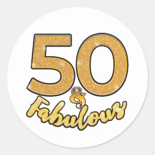 50 und fabelhafte 50. Geburtstagsparty Runder Aufkleber