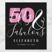 50 und fabelhafte 50. Geburtstagsparty Weinetikett (Einzelnes Label)