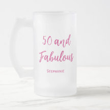 50 und fabelhafte 50. moderne rosa mattierte Bier-
