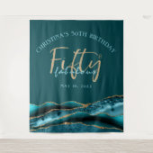 50 und fabelhafte Aquamarin Agate Foto Hintergrund Wandteppich (Vorderseite)