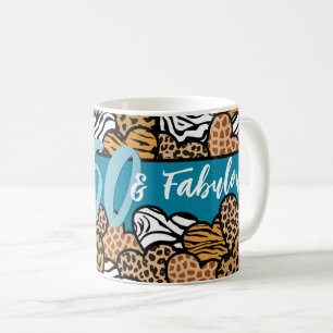50 und fabelhafte Aquamarine Tierdruckherzen Kaffeetasse