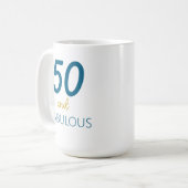 50 und fabelhafte Aquamarine und Gold-Tasse Kaffeetasse (Vorderseite Links)