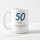 50 und fabelhafte Aquamarine und Gold-Tasse Kaffeetasse (Links)