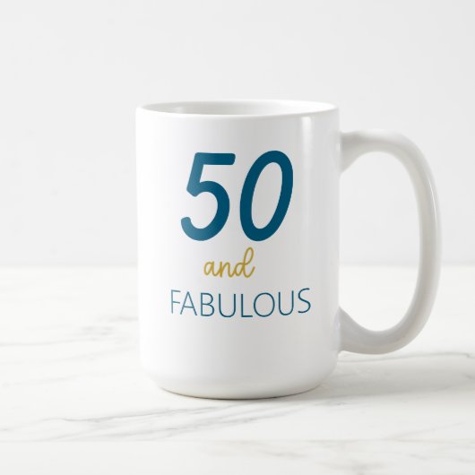 50 und fabelhafte Aquamarine und Gold-Tasse Kaffeetasse (Rechts)
