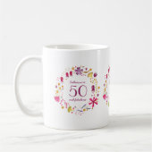 50 und fabelhafte Aquarellfarbe Blumenbezeichnung  Kaffeetasse (Links)