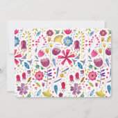 50 und fabelhafte Aquarellfarben Blumengeburt Part Einladung (Rückseite)