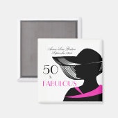 50 und fabelhafte Art Déco Elegant 50. Geburtstag Magnet (Vorderseite/Rückseite)
