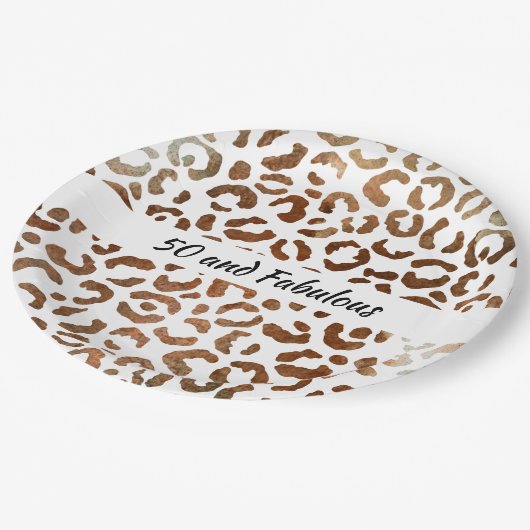 50 und fabelhafte Big Cat Print Abstrakt Pappteller (Schrägansicht)