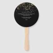 50 und fabelhafte Birthday Black Gold Konfetti Fächer (Rückseite)