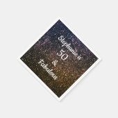 50 und fabelhafte Birthday Gold Black Glitzer Cool Serviette (Ecke)