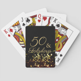 50 und fabelhafte Black and Gold Geburtstag Spielkarten