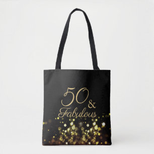 50 und fabelhafte Black and Gold Geburtstag Tasche
