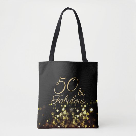 50 und fabelhafte Black and Gold Geburtstag Tasche (Vorderseite)