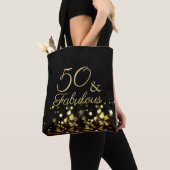 50 und fabelhafte Black and Gold Geburtstag Tasche (Von Nahem)