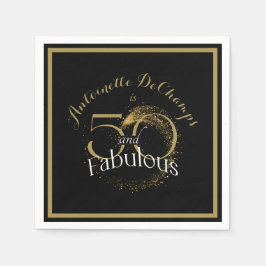 50 und fabelhafte Black Gold 50. Geburtstagsparty Serviette