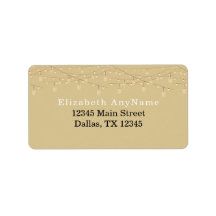 50 und fabelhafte Black Text Gold Lights Adresse