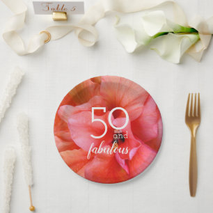 50 und fabelhafte Blume Foto Geburtstagsparty Pappteller