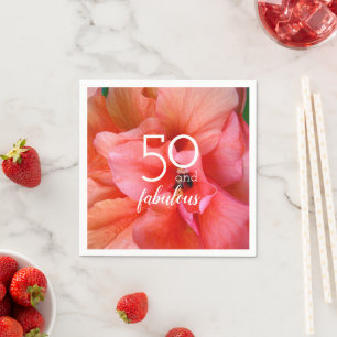 50 und fabelhafte Blume Foto Geburtstagsparty Serviette