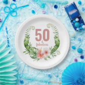 50 und fabelhafte Blumenröschel rosa Drehbuch Gebu Pappteller (Party)