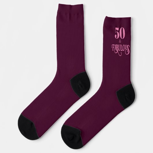 50 und fabelhafte Burgund zum Geburtstag Socken (Linkes Detail)