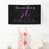 50 und fabelhafte Chic Hot Pink Black 50. Geburtst Banner (Insitu)