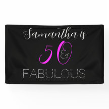 50 und fabelhafte Chic Hot Pink Black 50. Geburtst