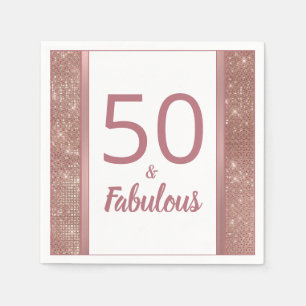 50 und fabelhafte Chic Rose Gold 50. Geburtstagspa Serviette