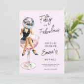 50 und fabelhafte Disco Geburtstag Custom Einladun Einladung (Stehend Vorderseite)