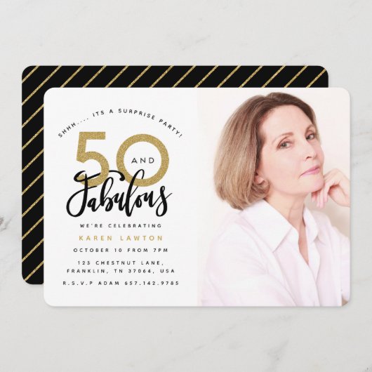 50 und fabelhafte einladung (Vorne/Hinten)