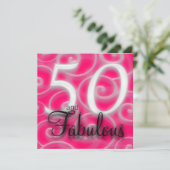 50 und fabelhafte Einladung zum Geburtstag (Stehend Vorderseite)