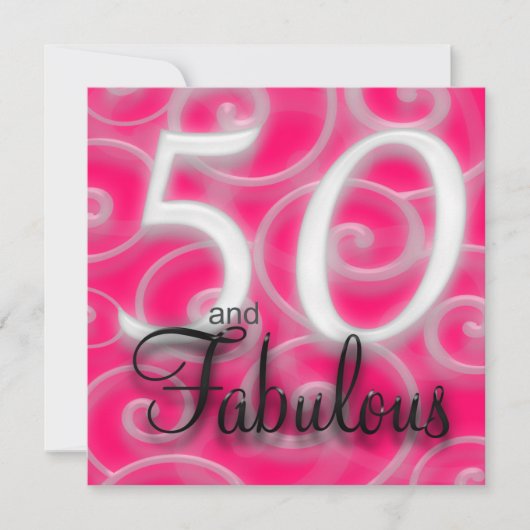 50 und fabelhafte Einladung zum Geburtstag (Vorderseite)