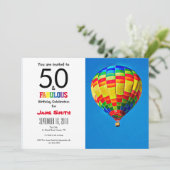 50 und fabelhafte Einladung zum Geburtstag (Stehend Vorderseite)